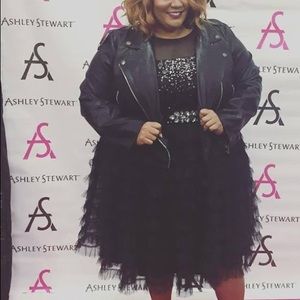 ELOQUII Strapless Sequin and Tulle Dress